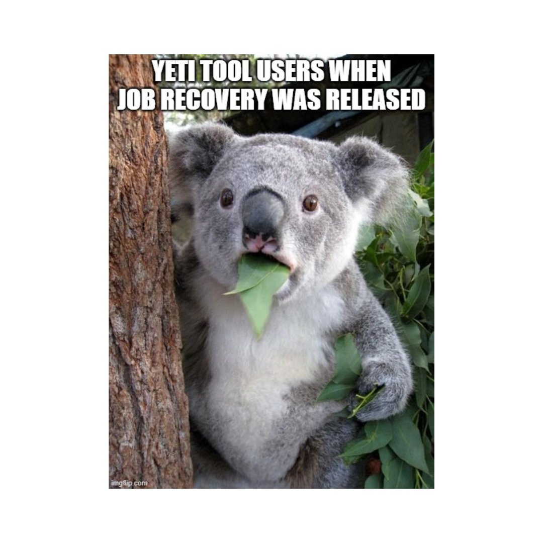 yetitool's tweet image. SmartBench users be like... 😱😲 Job recovery? Say what?! We're shook! 🤯 Thanks, SmartBench, for keeping our projects on track. 🙌 

#yetitool #cncrouter #magic