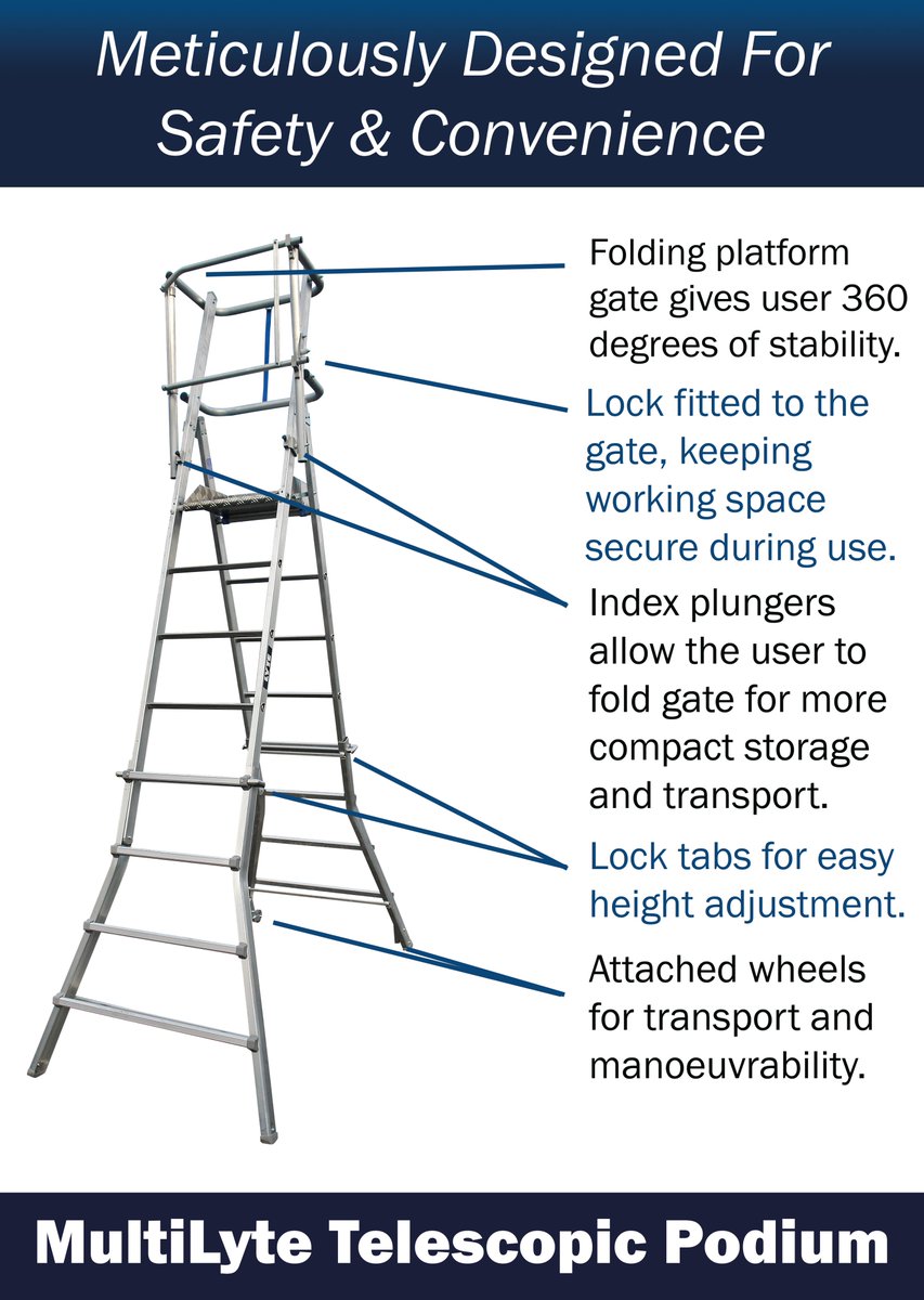 Every access product we offer is meticulously designed with expert care to be the market leader in usability, safety, and convenience.

Our MultiLyte Telescopic Platform is no exception.

lyteladders.co.uk/product/multil…

#accessequipment #ladders #innovation #productdesign #efficiency