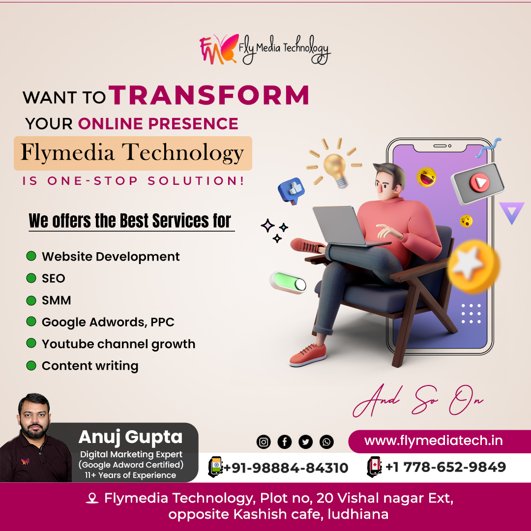 flymediatech1's tweet photo. Want to transform your online presence Flymedia technology is one-Stop Solution!
Contact us today
☎ +91-98884-84310
#onlinepresence #seo #smo #googleads #ppc #digitalmarketingagency #flymedia #brandawareness #websitetraffic #flymediatechnology #india #ludhiana #punjab https://t.co/hlmbegptt9