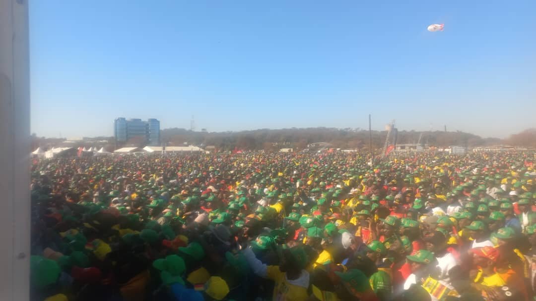 PaidamoyoMutsv1's tweet photo. Current settings at the Robert Mugabe square in Harare, where President Mnangagwa will address a Provincial star rally. 
Ingori 
#EDPfeeeee 
#EDHuchieBaba
#VotED https://t.co/MzLlmeuk9y