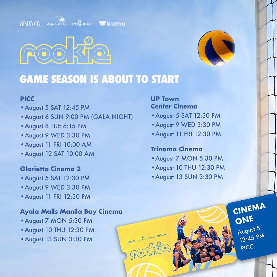 Will be there at the 12:30pm Trinoma screening tomorrow! Mamimigay kami ng pocas and hopefully makapag picture for the memz ☺️ hope to see you there! #RookieFilm 🏐🫀