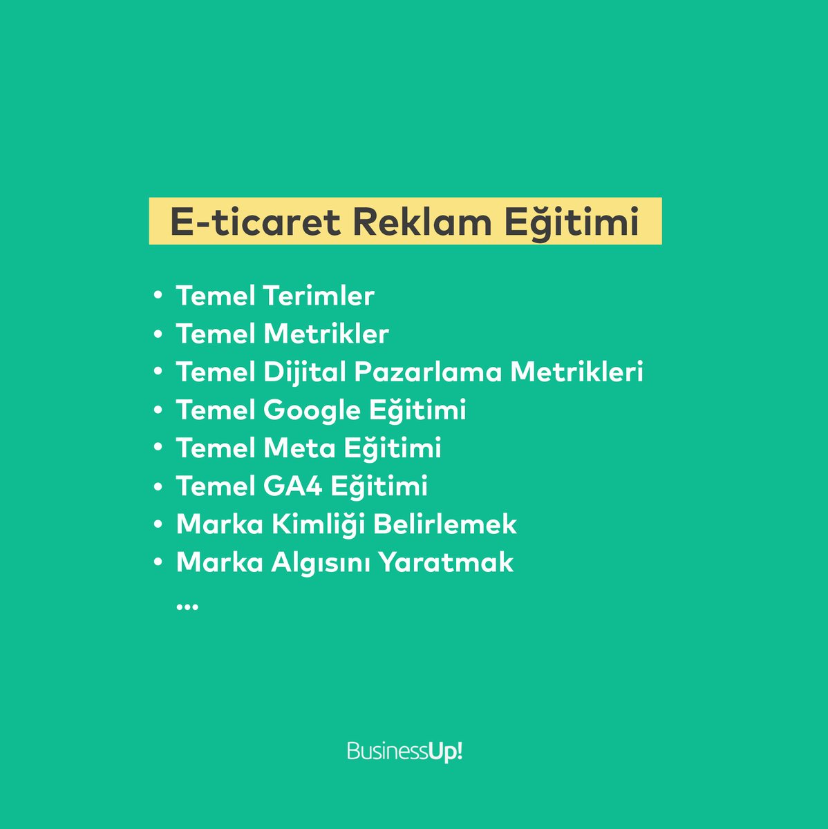 BusinessUp_tr's tweet photo. Eğitimin temel konularını belirledik. Detaylı incelemek için https://t.co/VniojkVqat linke hemen tıkla👌 Eğitim bittikten sonra, 30 gün boyunca iletişim kanalları aktif kalacak ve sorulan tüm sorular cevaplanmaya, eğitmenler tarafından destek verilmeye devam edilecek. https://t.co/JQrTLIkbBx
