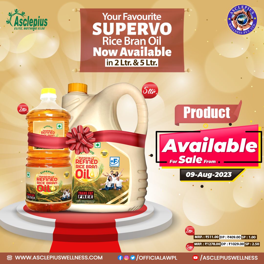 OfficialAWPL's tweet photo. Congratulations Fighters!
Supervo Rice Bran Oil in 2 Ltrs &amp; 5 Ltrs packing now added to your Basket for sale.

Hurry!!! Grab this fabulous opportunity.

More info: https://t.co/fkUr2W9xAf

#Supervoricebranoil #AWPLProduct #NourishingChoices #Asclepiuswellness https://t.co/1yZmhjKtqT