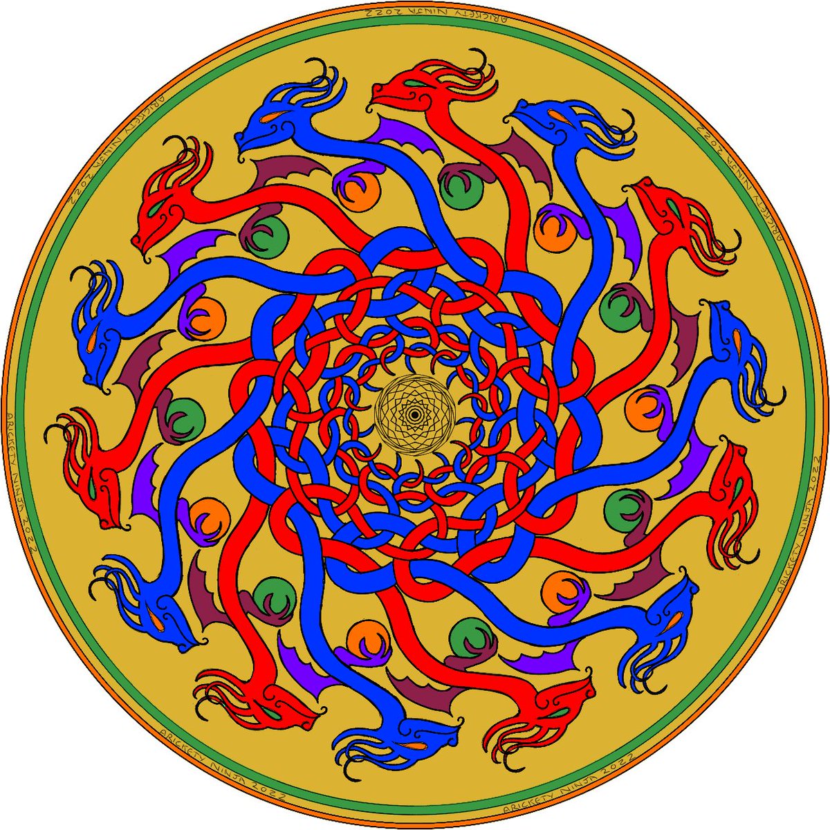Knot Dragons Available NOW! This beautiful mandala features 14 dragons intertwined into an intricate knot pattern. teepublic.com/t-shirt/462004… #originalart #dragons #knotwork #celticknot #digitalartist #ArtistOnTwitter #ArtistOnX