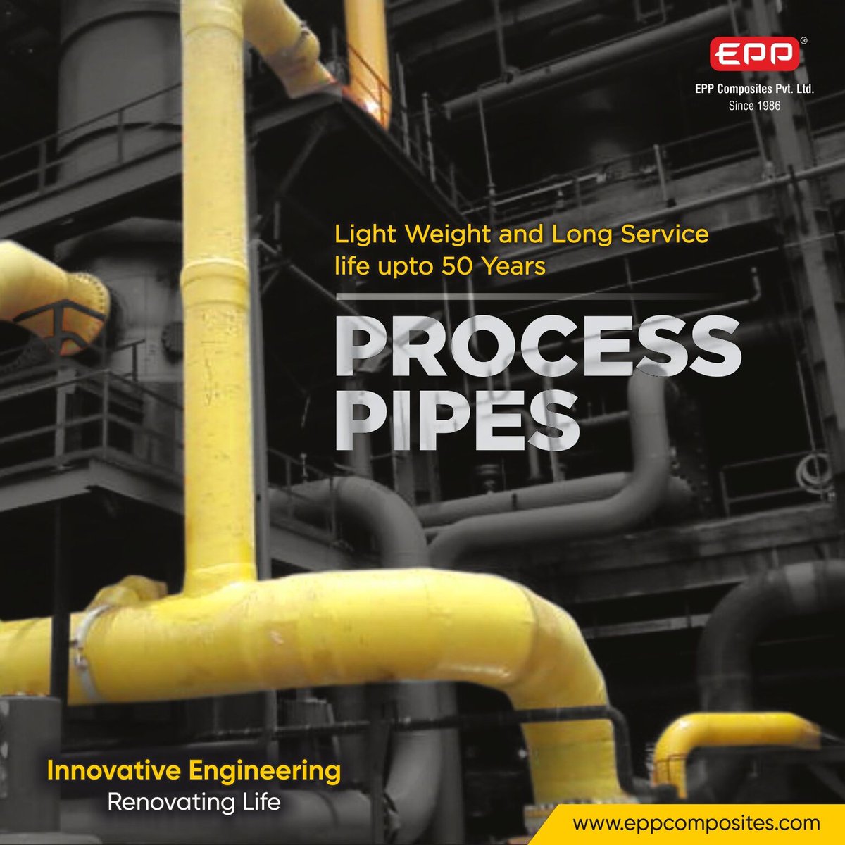 eppcomposites's tweet photo. FRP Process Pipes

#processpiping #watertreatment #causticchlorine #sodaash #bromineandbromide #offshore #textile #sugar #woodpulpandpaper #ports #aquamarine #milkstoragetanks #automobile #fertilizers #vegetableoilmakingplants #metalsmeltingandrefining https://t.co/QiXCEosgO0
