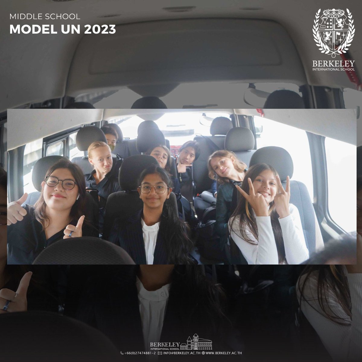 berkeleybkk's tweet photo. Our middle school students took their few steps to be globally aware as they embarked on their Model UN journey. We are proud of our middle school student delegates who explored an academic event like MUN and are ready to go again for next year! #school #Bangkok #UN #Throwback https://t.co/PSjWvaudEI