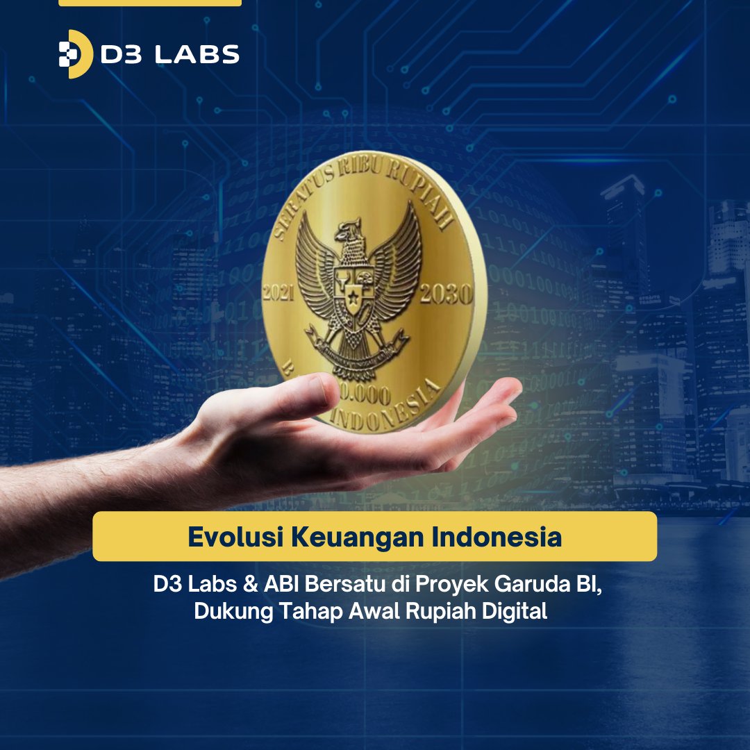 D3Labsdotio's tweet photo. Digital Rupiah dapat menjadi inovasi transaksi untuk semua orang. Integrasi blockchain memenuhi kebutuhan masyarakat, menciptakan solusi keuangan yang efisien, inklusif, dan kompetitif.

#d3labs #asosiasiblockchainindonesia #bankindonesia #finance #digitalmoney #cbdc #BANK https://t.co/3xxbefb33y