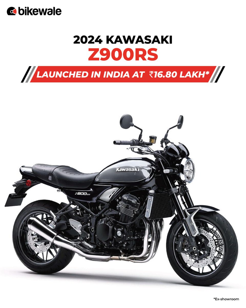 BikeWale's tweet photo. #KawasakiIndia has announced the launch of #2024Z900RS in our market at an #exshowroom price tag of Rs. 16.80 lakh. The 2024 model is available in a single paint theme. What do you think about #KawasakiZ900RS?
Read more: https://t.co/b68WsuLYzT
#BWlaunch #Kawasaki https://t.co/cjZ1Wja1qY