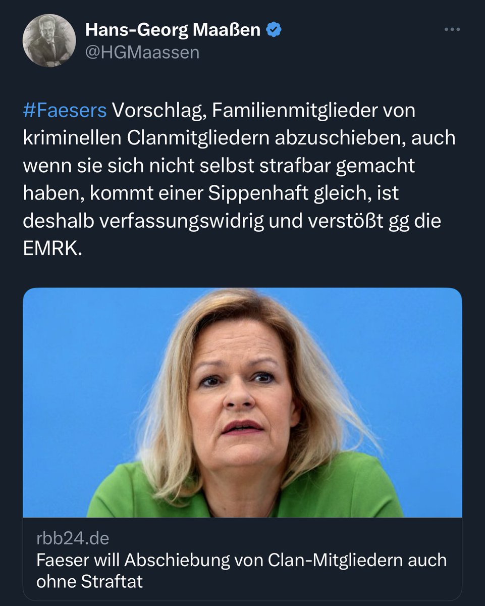 Eines muss man Faeser lassen. Das 👇🏽muss man erst mal hinbekommen