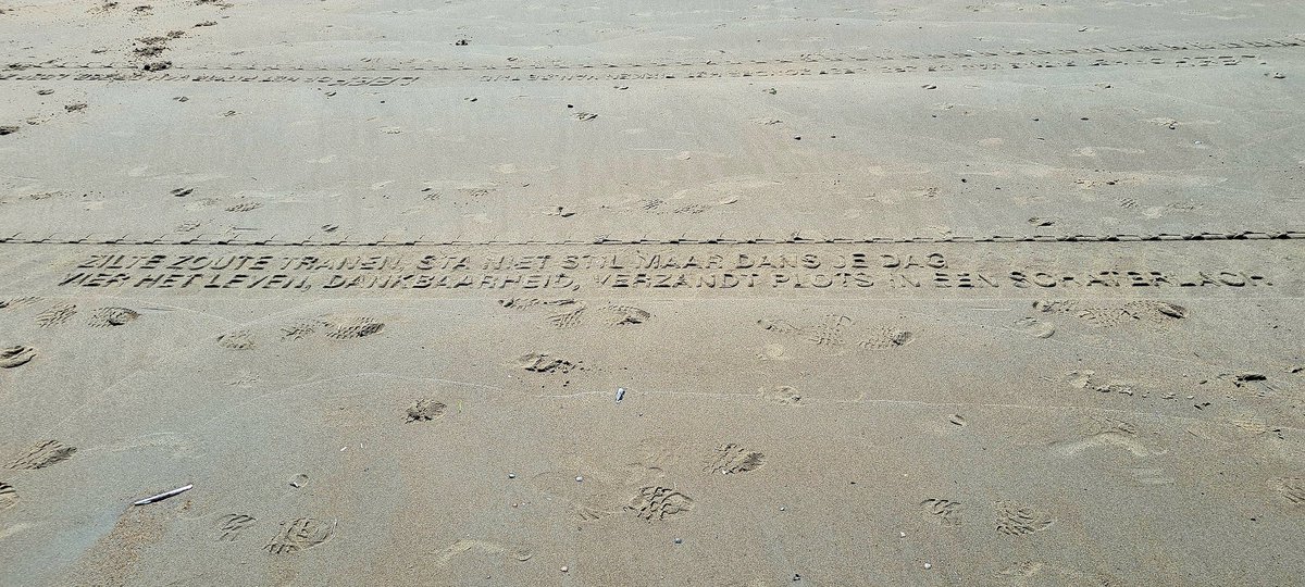 wdhmob's tweet photo. @hanslaroes Nog meer inspirerende teksten op het strand van Vlieland aangetroffen. https://t.co/2xkOOM7uDC