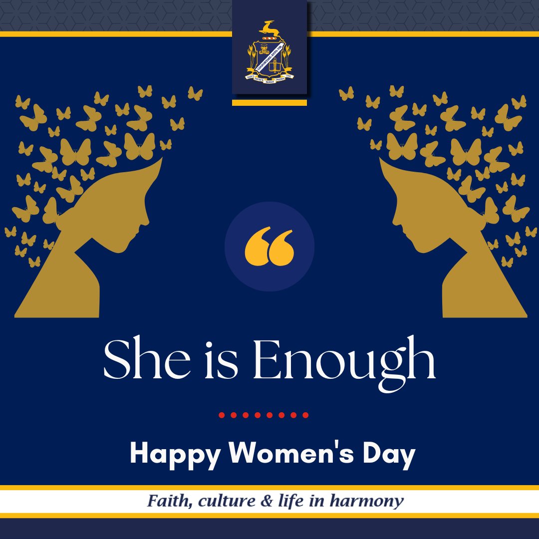 InandaSpirit's tweet photo. Today, we commemorate and celebrate the women of South Africa who have, with courage and conviction, stood firm against injustice; who have fought for freedom and equality and dignity for all.
She is enough!
Happy Women's Day!
#proudlymarist #inmarysway
#WomensDay #gratitude https://t.co/bzdcqbGdXE