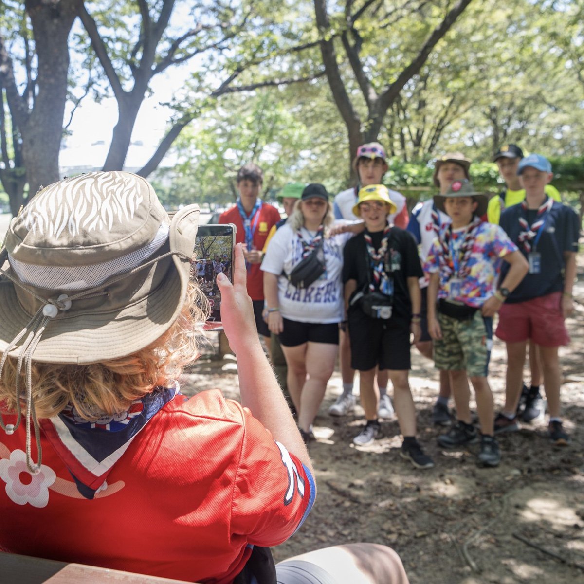UKContingent's tweet photo. The Olympic Park Challenge continues today 🎉

Units are trying their hand at a range of bases set in the beautiful green space 🌳🌿

#UK25WSJ #DreamWild #DrawYourDream https://t.co/ZkY37vfjwp