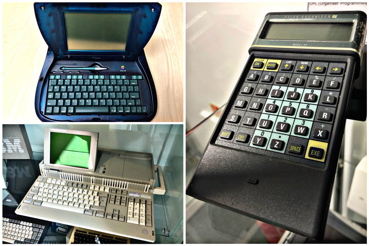 SWRetroComp's tweet photo. Today’s #RetroTrio offers you the #Amstrad #PPC512, #Apple #eMate and #Psion #Organiser2 XP. Which will you keep, gift to a friend and delete forever? #RetroComputing #ComputerHistory #VintageComputing https://t.co/bpgPCeCKUQ