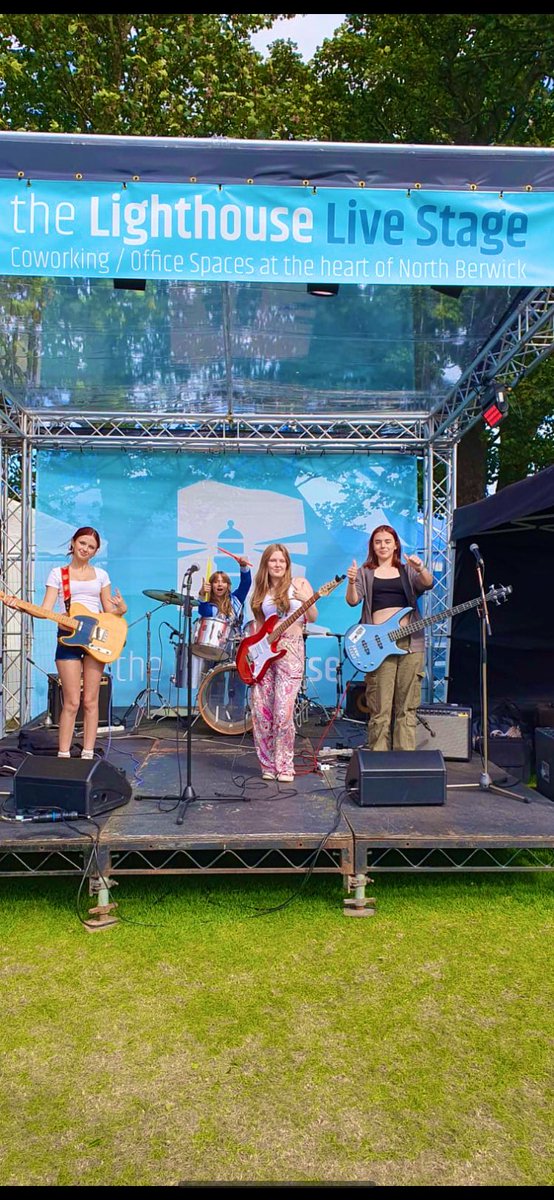 Room 27 rocked the stage @fringebythesea2
 Big thanks has to go to @dunbar_grammar @DGS_MusicDep @CSlowther  for giving the girls the support/space to become so AWESOME! #RISE #futuresbright #girlband