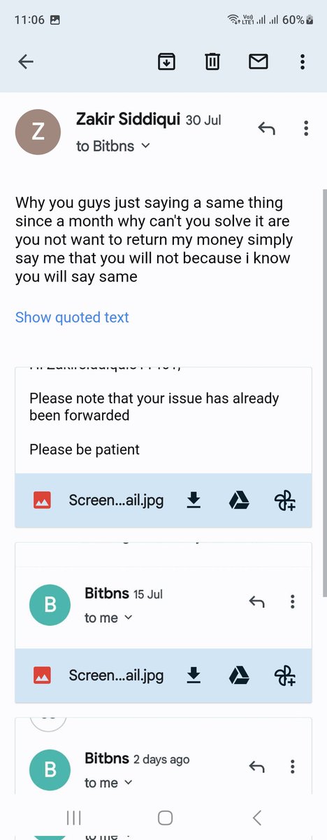 Zakirsiddd's tweet photo. @shivamchhuneja @ravihanda @championswimmer @shivamchhuneja  sir bitbns not giving back my 800$ on 27th june its just disappear and till now i am just opening tickets and they saying they will solve etc can you please help happenings they not replying to my any ticket now @bitbns @BitbnsHelpline @arpana0428 @sumitkapoor16 https://t.co/y2DUbhv1KY