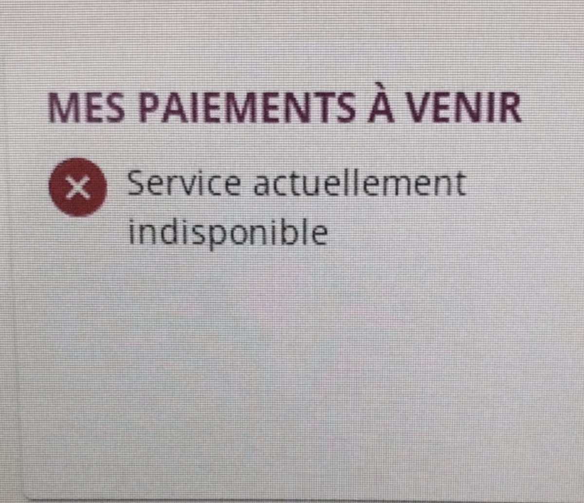 lunag7's tweet photo. @AgircArrco Bonjour pourquoi dans mon espace Mes paiements a venir il ya cela https://t.co/sAxY1m7S1q