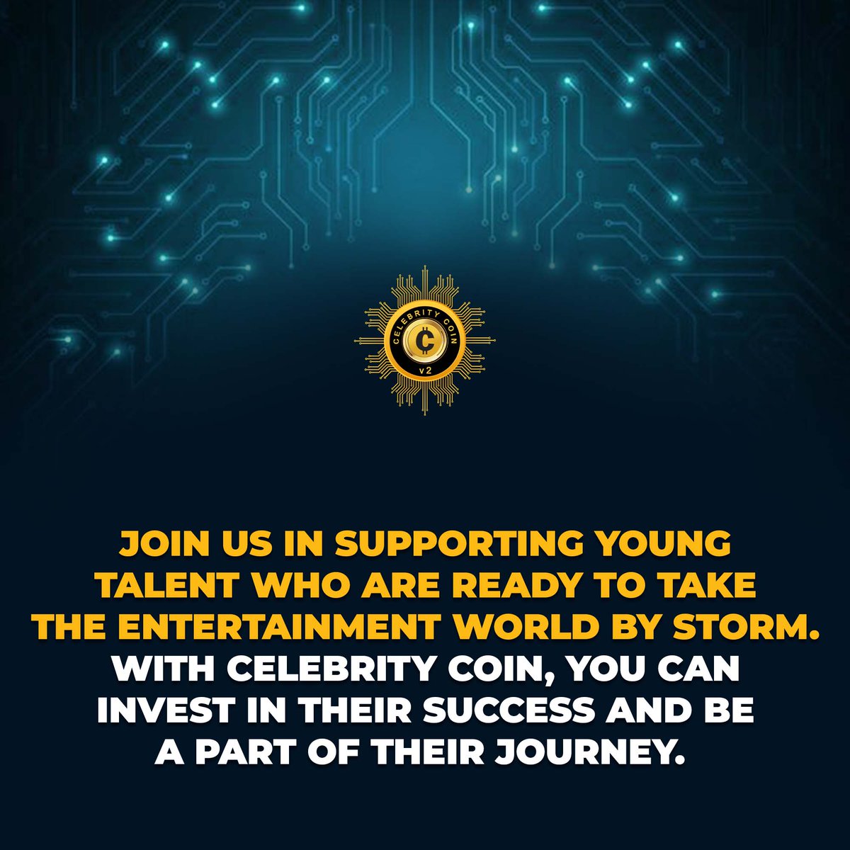 𝗝𝗼𝗶𝗻 𝘂𝘀 in supporting young
talent who are ready to take
the #entertainment world by #storm.
With 𝐂𝐞𝐥𝐞𝐛𝐫𝐢𝐭𝐲 𝐂𝐨𝐢𝐧, you can
invest in their success and be
a part of their 𝗷𝗼𝘂𝗿𝗻𝗲𝘆.

#STUDIONATION2 #celebritycoin #investing #cryptocurrency #talenthasnoclour