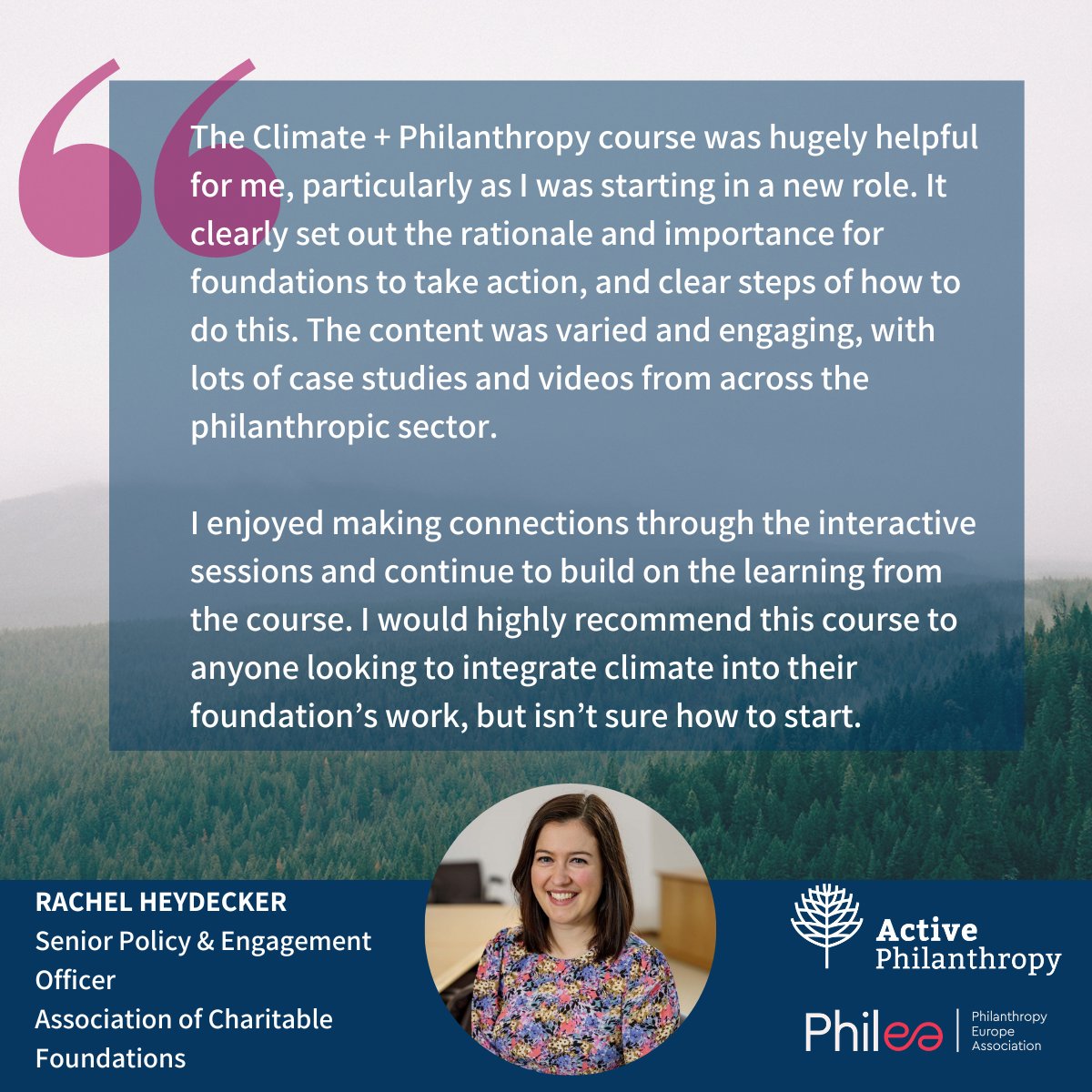 🚀The #ClimatePhilanthropyCourse is particularly helpful for anyone starting a new job or simply wanting to start integrating climate into their work.

🗓️The next cohort starts on 16 October! Secure your spot early👉learn.activephilanthropy.org

#PhilanthropyForClimate #ClimateChange