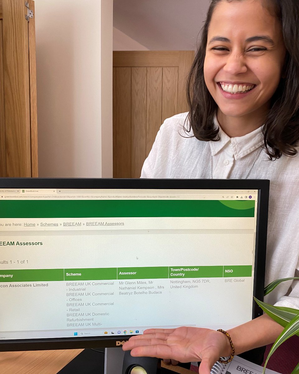 Enconassociates's tweet photo. We are delighted to report that our Graduate #Sustainability Consultant, Beatryz, has passed her #BREEAM Assessor exams with flying colours ππ₯³
Congratulations Beatryz, we are thrilled for you!
#BREEAMUK #sustainability #BREglobal #breeamassessor #breeamAP https://t.co/zpQPsHRLzi