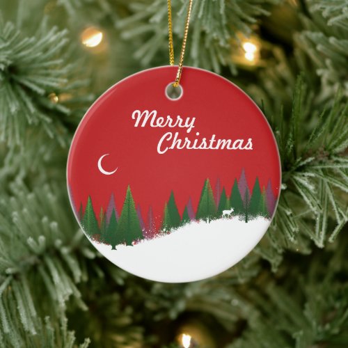 Christmas Woods Scene Circle Ornament zazzle.com/christmas_wood… #zazzle #christmas #xmas #treedecor #treedecoration