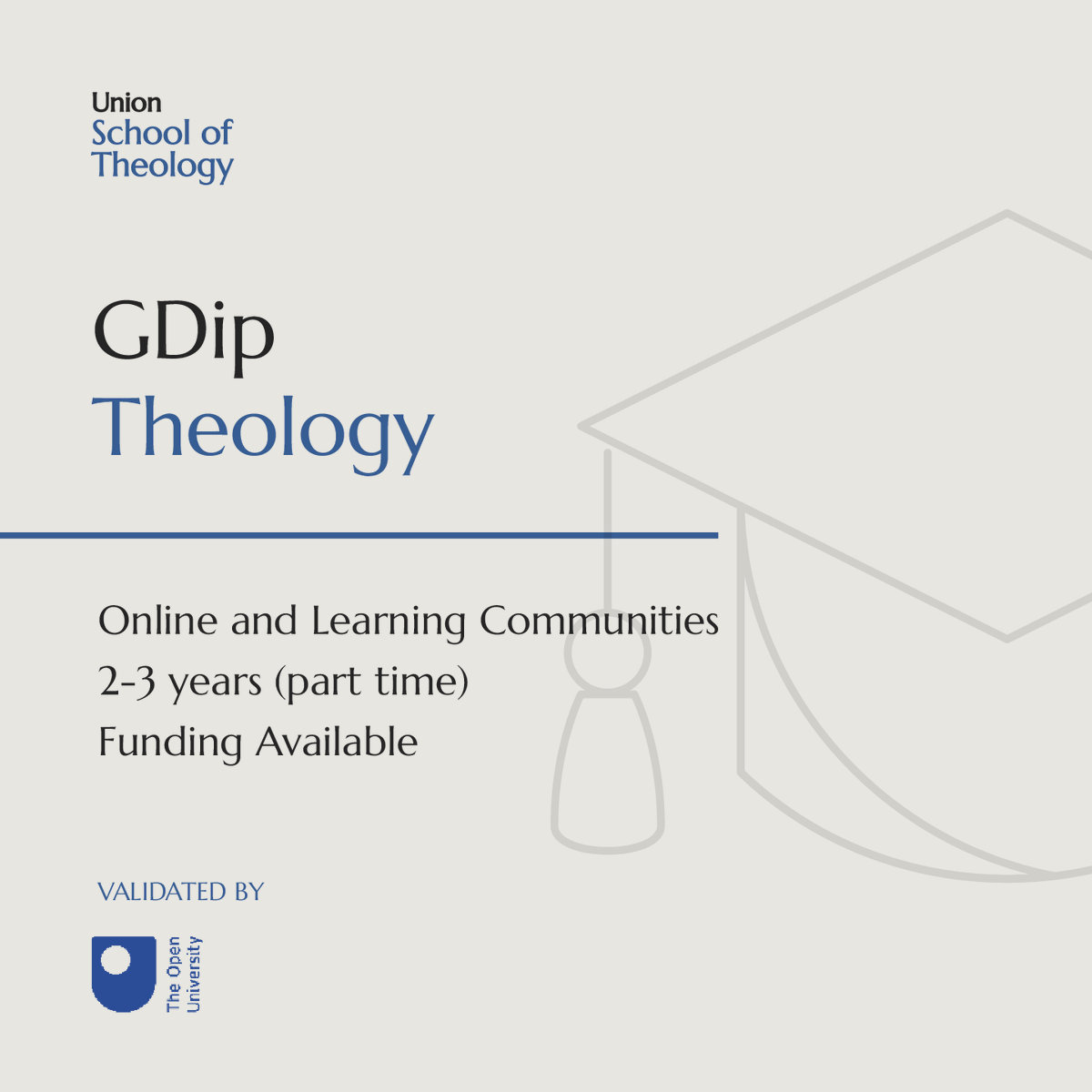 UnionTheology's tweet photo. With our highly flexible GDip in Theology, you can access the best of Union's theological training while you continue to serve in your local church.

Apply now for September 2023: https://t.co/xWgw94WRLp https://t.co/ijc1J9uyWJ