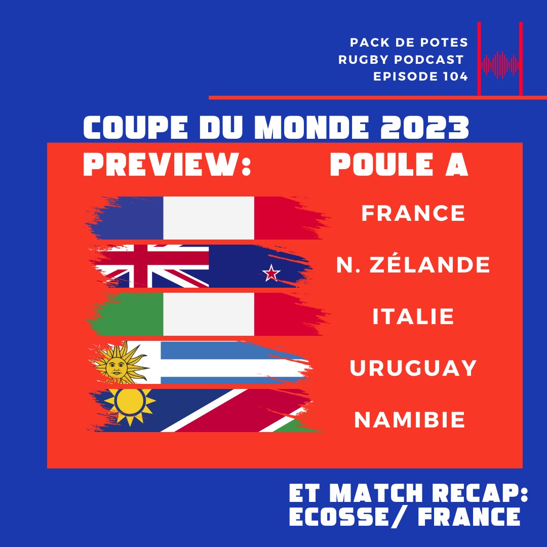 Pour voir venir la @rugbyworldcupest qui arrive à grands pas on revient sur le 1er match de prépa contre l'Écosse avant d'analyser la poule A qui nous intéresse particulièrement, vous vous en doutez ! À vos casques et enceintes, écouteurs et écoutants !! smartlink.ausha.co/pack-de-potes-…