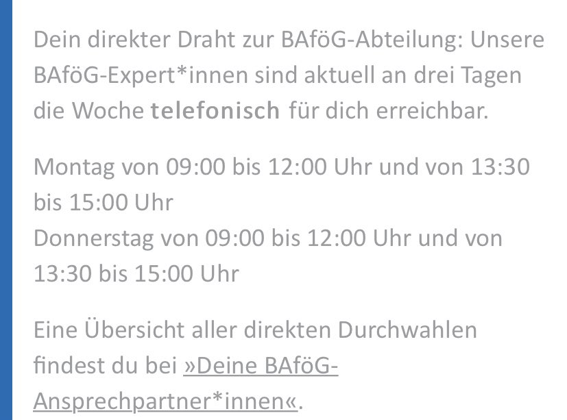 Kann ich nicht bis 3 zählen oder das Bafögamt?
