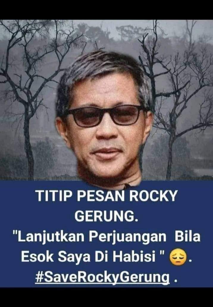 AlnilamOmar's tweet photo. Kami tetap bersama Rocky Gerung, walaupun sudah menjadi Lunak dan Sopan😎

Pesanmu.
Lanjutkan Perjuangan Bila Esok Saya Ditangkap.

#SaveRockyGerung https://t.co/swCCu86u9i