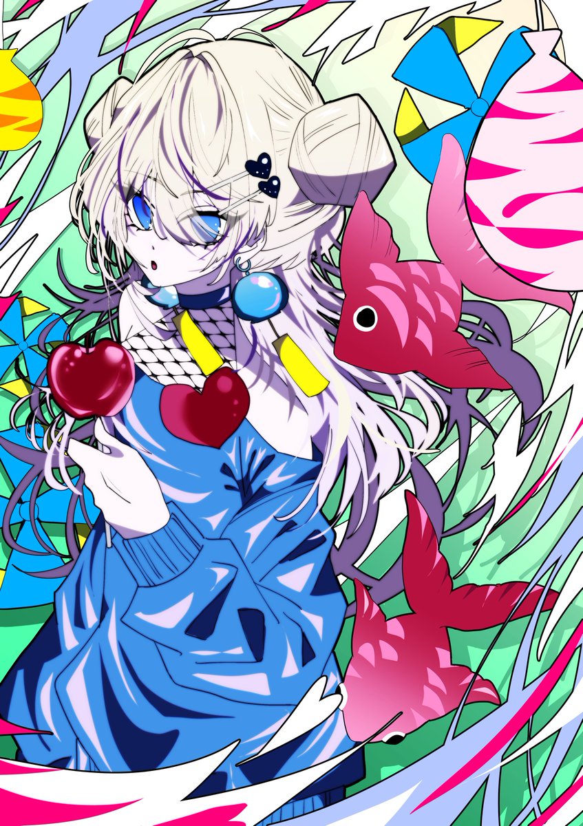 「▽new list  夏風  ▽0.1ETH～ ▽auction  夏風がテーマ」|清水わかこ shimizu wakakoのイラスト