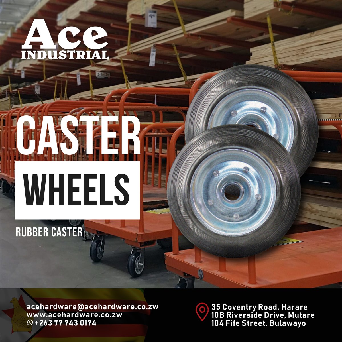 Caster Wheels

• High Quality Rubber
• Silent When Operating
• Duplex Bearing
• Indoor Or Outdoor Usage

#acehardwarezim #aceindustrial #acecraft #Casterwheels #caster #trolleywheels