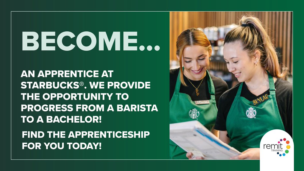A career with <a href="/StarbucksUK/">Starbucks UK</a>, it sells itself.

Search 'Starbucks' here:
remit.justapply.co.uk
and find the apprenticeship for you today!

#apprenticeships #starbucksapprenticeships #careersatstarbucks #starbucks