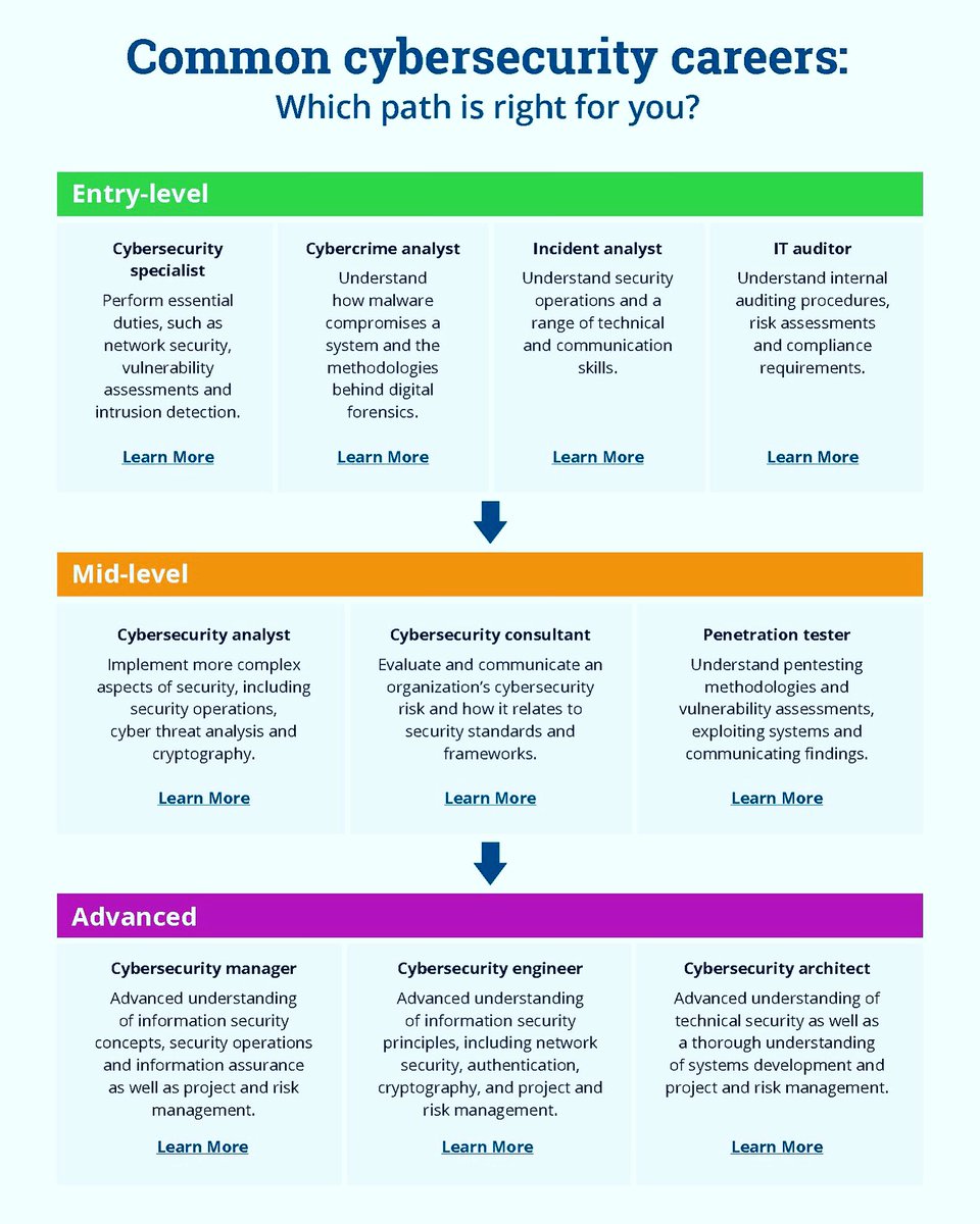 SecurityTrybe's tweet image. Common Cybersecurity Careers