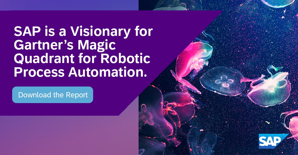 PierreCol's tweet image. ✅ SAP’s position as a 𝗩𝗶𝘀𝗶𝗼𝗻𝗮𝗿𝘆 confirmed with @SAPBuild in 2023 Gartner® Magic Quadrant™ for RPA.
➡️ Access the complimentary Gartner report here: imsap.co/6018P5ehm
#SAPBTP #SAPBuild #LowCode #ProcessAutomation #RPA