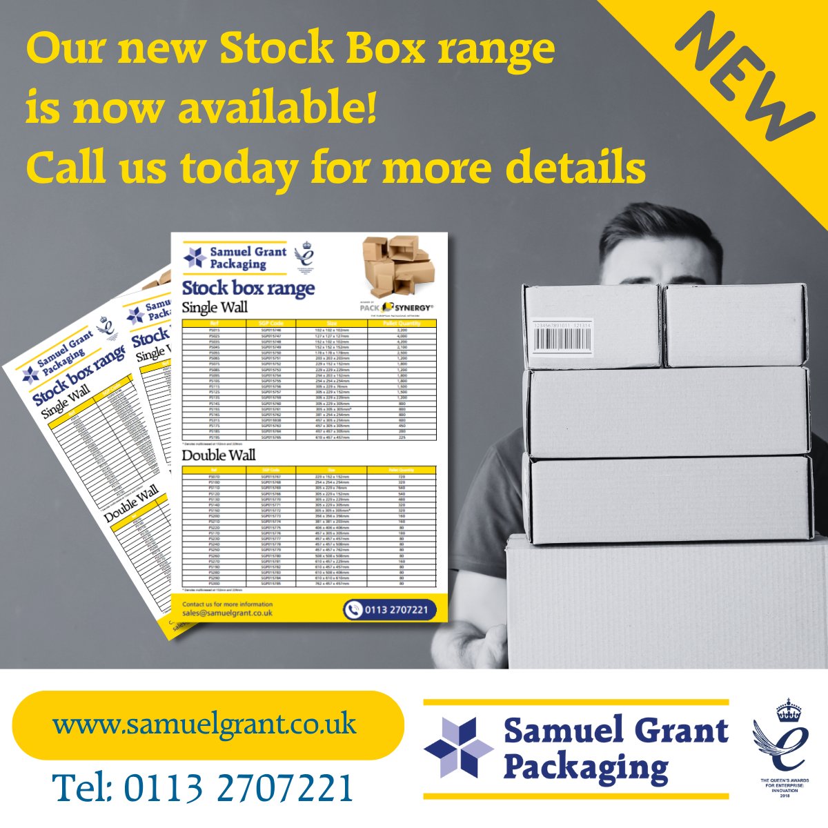grantspackaging's tweet image. Our new stock box range is available in single and double wall board in a range of sizes. Contact us to find out more.
#packaging #cardboardboxes #samuelgrantpackaging #newrange