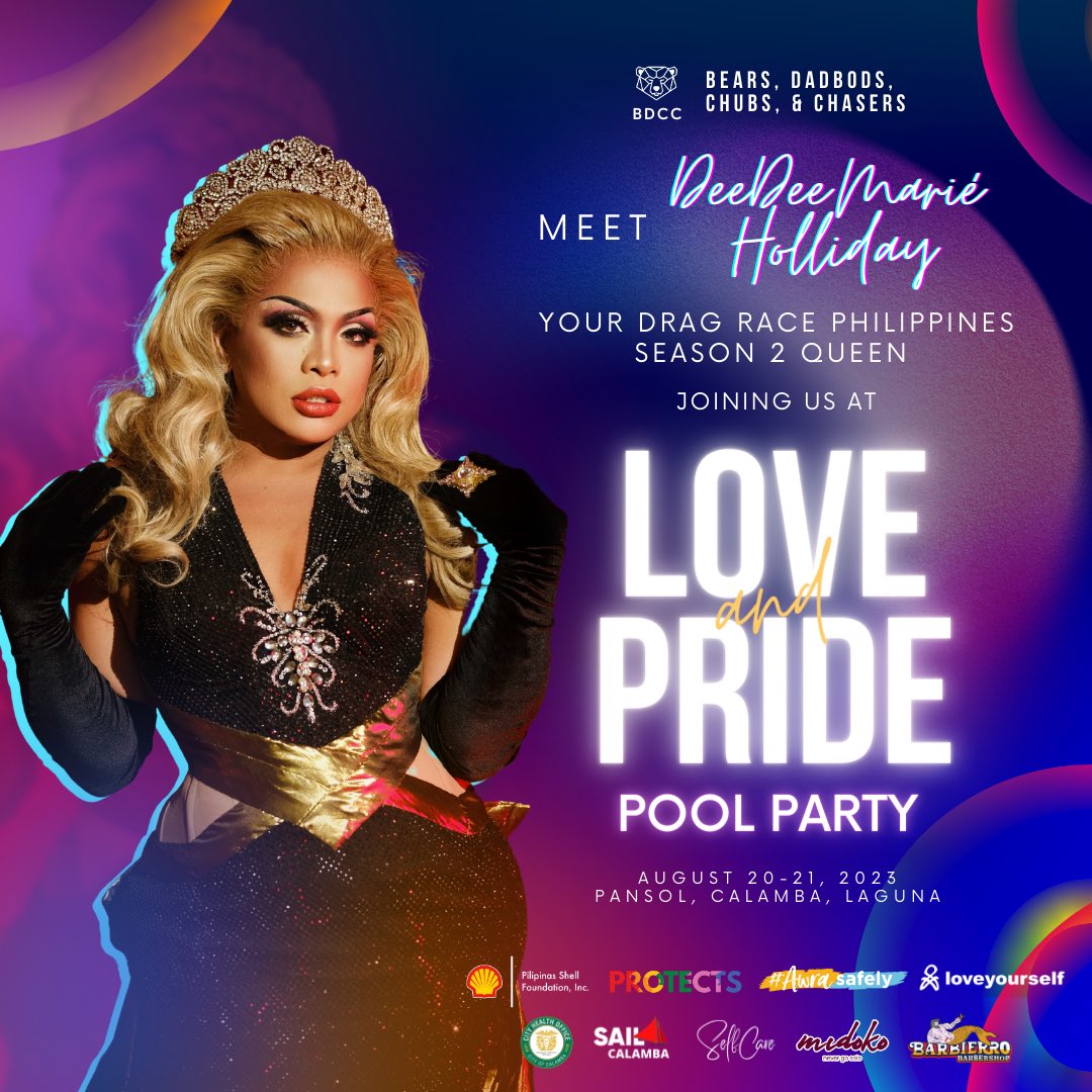 WeAreHappyBears's tweet photo. The Queen has arrived!π #BDCCLoveNPride is now officially a party! β¨οΈ
Bow down before your RuGirl from #DragRacePH Season 2 ππ΅π, and #AwraSafely and PrEP ambassadress, the #DEElicious, #DEElectable @DeeDeeMarieH πππ https://t.co/fttzDlYxbZ