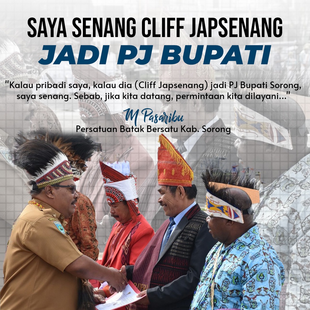 JendelaPapoea's tweet photo. Sa, kam, de, dan tong semua dukung #CliffAgusJapsenang jadi Pj Bupati Sorong. 

#CliffJapsenangUntukSorong https://t.co/ttHoGj6fSP