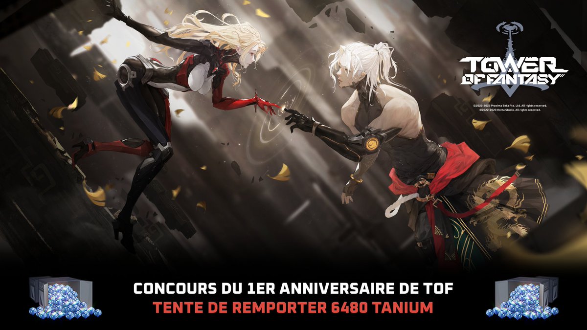 ToF_FR_Official's tweet photo. Chers Wanderers, nous avons organisé un concours pour célébrer la sortie de la V3.1 ! Participez dès maintenant pour avoir une chance de gagner 6480 Tanium ! 😍

➡ Like, reposte ce post et suis notre compte. Annonce du gagnant le vendredi 18 août !

#ToF1stAnniv #TowerofFantasy https://t.co/NpeExNuFrM