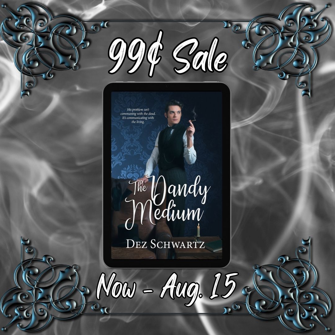 dez_schwartz's tweet photo. 🎩🔮 Happy 2nd Bookiversary to 'The Dandy Medium'! Celebrating with a 99 cent sale now through Aug. 15th!
🎩🔮 THE DANDY MEDIUM: https://t.co/i5PYiVIajl
🔮 His problem isn't communing with the dead. It's communicating with the living. 🔮
#MMparanormal #lgbtqbooks #ghosts https://t.co/6uRJKns0j2