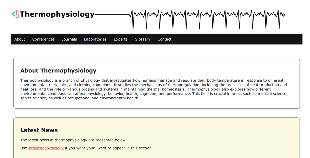 🌡️ Passionate about #thermophysiology? Want to dive into the latest research news or connect with researchers and labs sharing your interests?

🌐Discover: thermophysiology.com

PS: Register yourself or your lab!
PSS: Still in beta - but worth a peek! 🚀