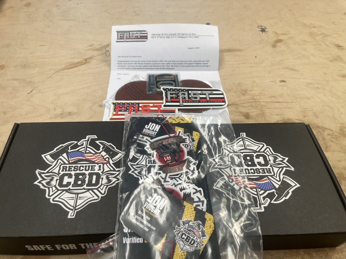 FASTRescuePA's tweet photo. July’s monthly raffle prize of Rescue 1 CBD was sent to Lake Moultrie Fire Department! @CbdRescue https://t.co/JP3kvUBGHT