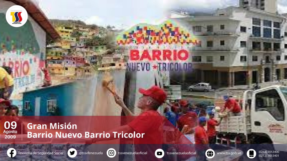 tss__ve's tweet photo. Efemérides  La Gran Misión @Barrio_Tricolor fue lanzada el #09Ago2009 por el Comandante de la Revolución Bolivariana Hugo Chávez, dirigida a la transformación del hábitat de las comunidades venezolanas para brindar condiciones de vida dignas para el pueblo
#VozDeVenezuelaEnBrasil https://t.co/vt54n84ZWp