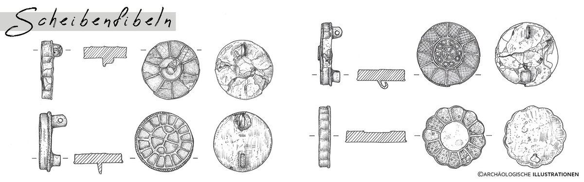 We definitely had fun with these drawings: disk brooches with cloisonné [6/7th cent. CE]😍
Fig. #ArchIllu #Archaeology #illustrator #drawingoftheday #objectoftheweek #ink