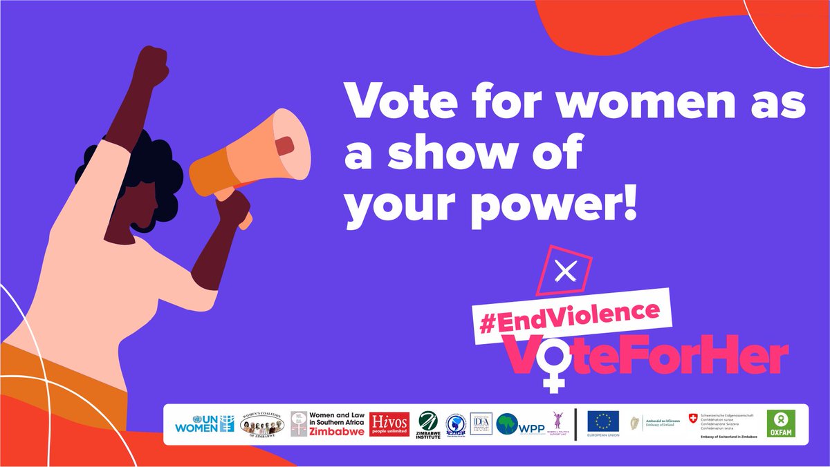 Women’s political empowerment is not a favor, but a right! Vote for women candidates and help them to realize their political potential. #EndViolenceVoteForHer @unwomenzw @WCOZIMBABWE @wlsazim @hivosrosa @WalpeAcademy @WPP_Africa @WiPSUZim @euinzim @IrlEmbPretoria @SwissEmbZim