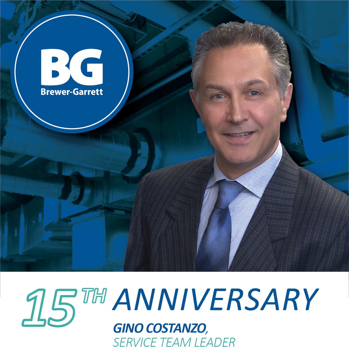 Congratulations, Gino Costanzo, on 15 years with <a href="/brewergarrett/">Brewer-Garrett</a>! Thank you for being a part of Team BG and here's to many more years together!

#service #sales #strategy #solutions #businessdevelopment