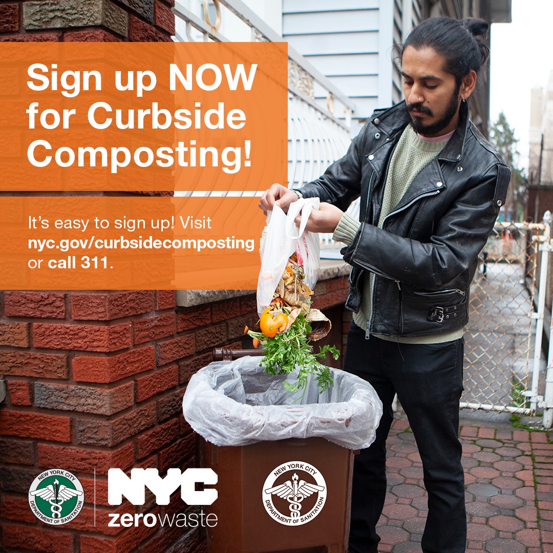 breukelenstrat's tweet photo. Guess what NYC?! Curbside composting will soon be available to all #Brooklyn residents starting October 2nd! Request a free bin from @nycsanitation by October 13th at https://t.co/U8azX7UeKe to take part in this amazing program that helps reduce waste and rebuild #NYC soils. https://t.co/1hhe3ne8Uc