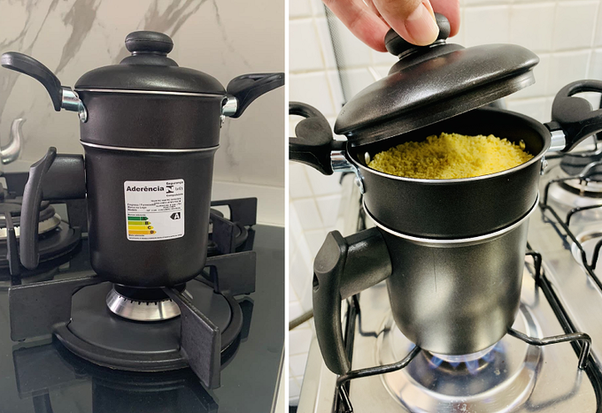 Cuscuzeiro Individual Dona Chefa Preto Pequeno