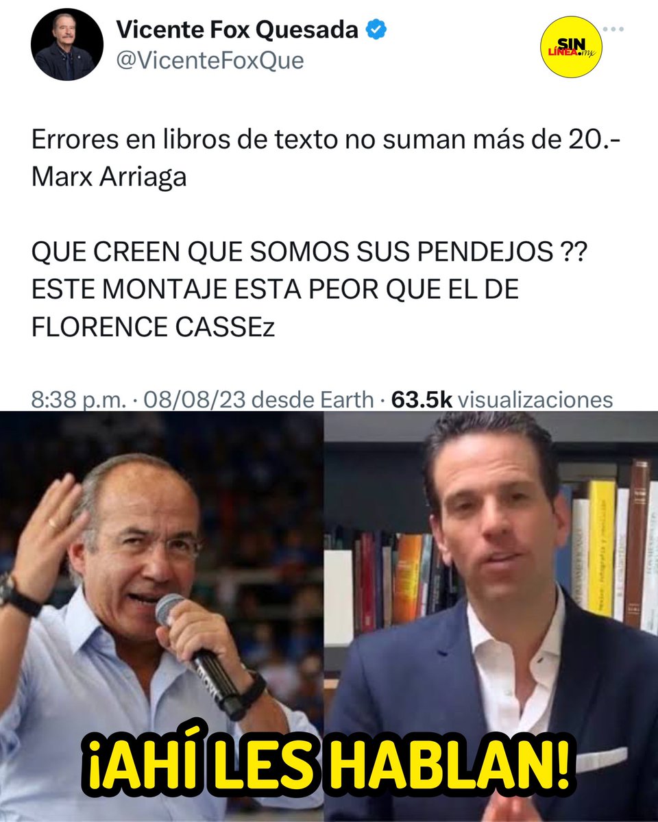 SinLinea_Mx's tweet photo. ¡Qué bueno que regresó Fox! 

Así sigue dejando en evidencia a sus cómplices.

¡Ahí les hablan! Calderón y Loret 🤣 https://t.co/O1CHx2vHrc