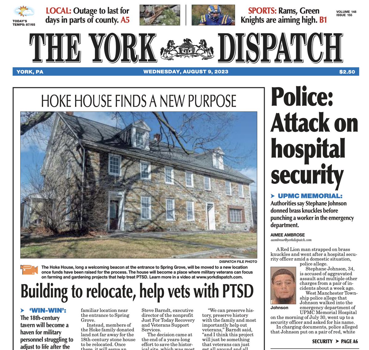wjmckelvey's tweet photo. Pick up today's @YorkDispatch for great reporting from @TheNoelM on the future of a local landmark, @aimee_TYD on an alleged assault at at UPMC Memorial Hospital and so much more.

Online here: https://t.co/Lbe9SnGrtu

And here: https://t.co/U6E7ERJLj8 https://t.co/mVzN2Ktl5X