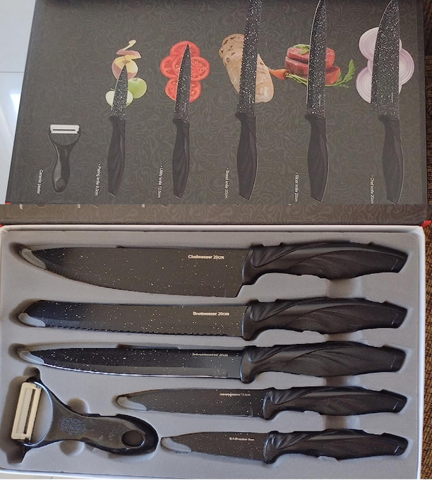 Jogo De Facas Inox 6 Peças Profissionais