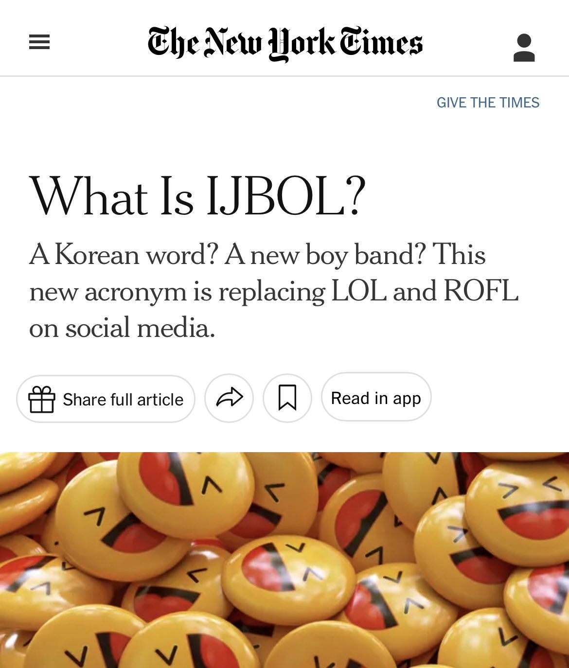 IJBOL Is In. LOL Is Out. - The New York Times